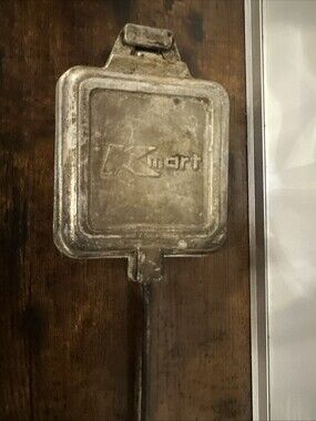 vintage KMart-branded camp cooker, pie iron, hobo pie maker, mountain pie iron